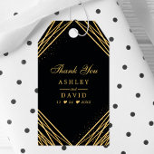 Abstrakte Dankbarkeit für Black and Gold Geometric Geschenkanhänger