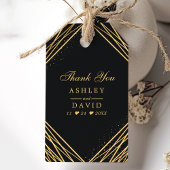 Abstrakte Dankbarkeit für Black and Gold Geometric Geschenkanhänger