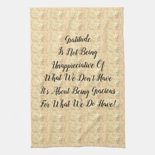 Abstrakte Dankbarkeit für Weißblüten Geschirrtuch (Vertikal)