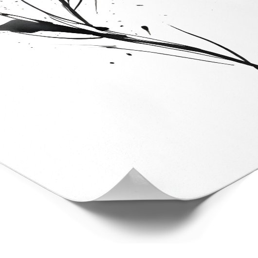 Abstrakte Darstellung der schwarzen Blume Poster (Ecke)