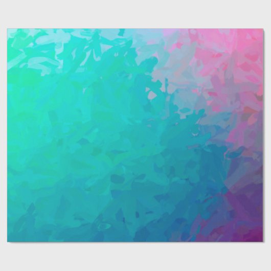 Abstrakte Darstellung grüner Impressionistischer I Geschenkpapier (Flach)