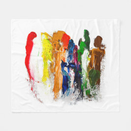 Abstrakte Darstellung menschlicher Figuren in Bewe Fleecedecke