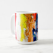 Abstrakte Darstellung menschlicher Figuren in Bewe Kaffeetasse (Vorderseite Links)