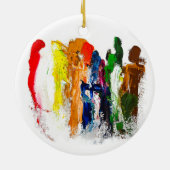 Abstrakte Darstellung menschlicher Figuren in Bewe Keramik Ornament (Hinten)