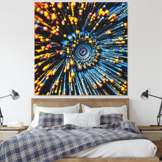 Abstrakte Datenströmung Leinwanddruck (Insitu (Schlafzimmer))