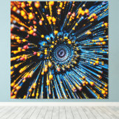 Abstrakte Datenströmung Leinwanddruck (Insitu (Holzboden))