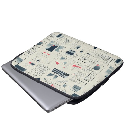 Abstrakte Datenvisualisierung - Notebookgehäuse Laptopschutzhülle (Vorne Knopf)