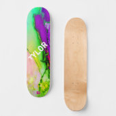 Abstrakte DD-Markenskateboard mit farbenfrohen Was Skateboard (Vorderseite)