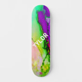 Abstrakte DD-Markenskateboard mit farbenfrohen Was Skateboard (Vorderseite)