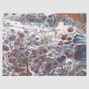 Abstrakte Decoupage aus blauem Kupfer Seidenpapier