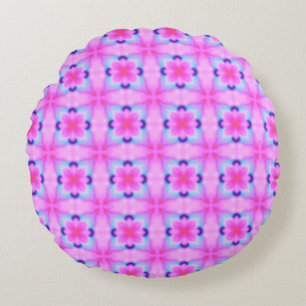 Abstrakte dekorative geometrische Kaleidoskop-Text Rundes Kissen