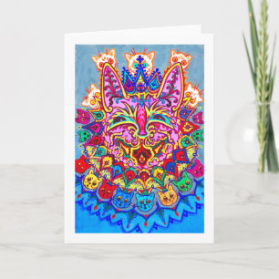 Abstrakte dekorative Katze, Louis Wain Karte