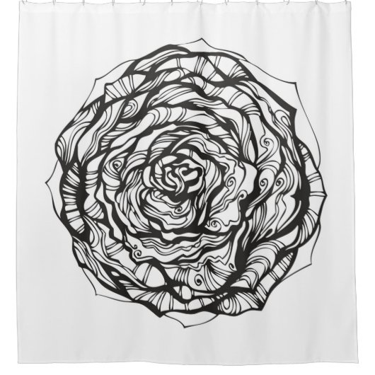 Abstrakte dekorative Rose Duschvorhang (Vorderseite)