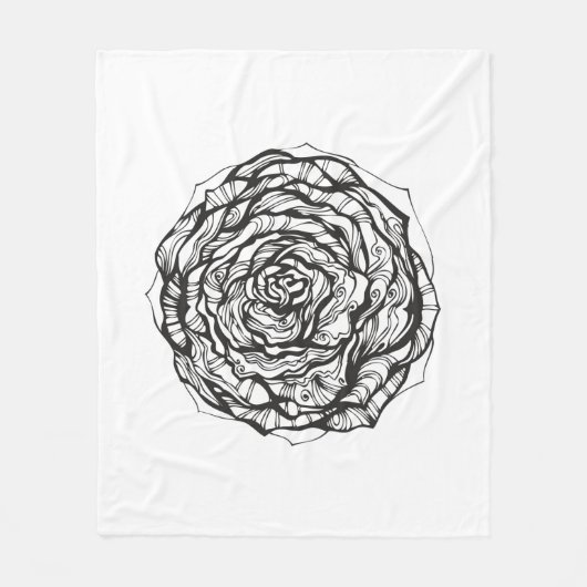 Abstrakte dekorative Rose Fleecedecke (Vorderseite)