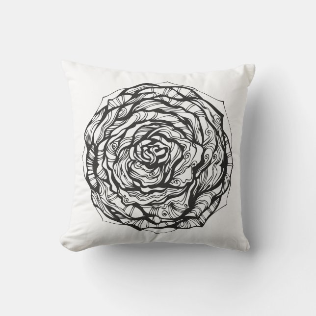 Abstrakte dekorative Rose Kissen (Vorderseite)