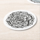 Abstrakte dekorative Rose Runder Pappuntersetzer (Angewinkelt)