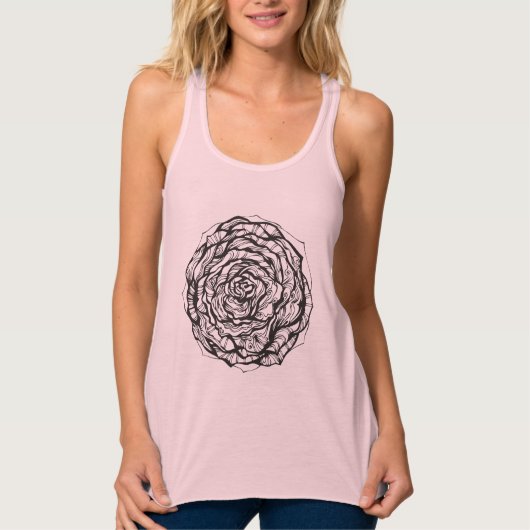 Abstrakte dekorative Rose Tank Top (Vorderseite)