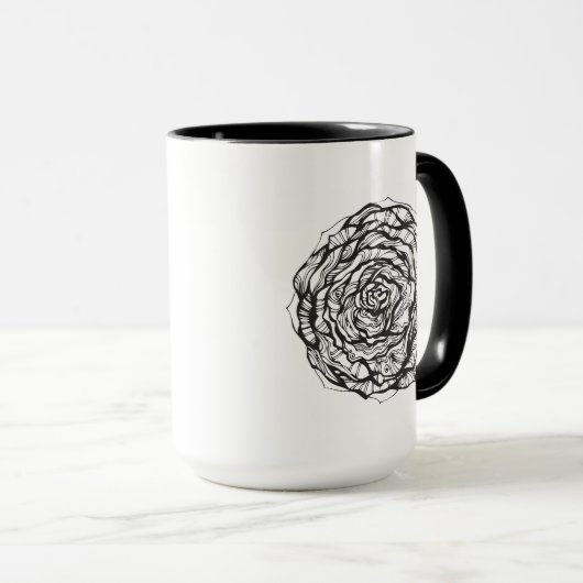 Abstrakte dekorative Rose Tasse (VorderseiteRechts)