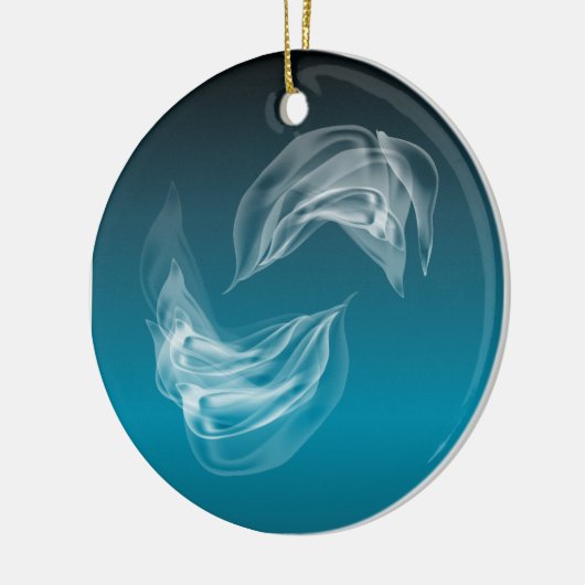 Abstrakte Delphine beim Spielen Keramik Ornament (Links)