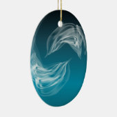 Abstrakte Delphine beim Spielen Keramikornament (Rechts)