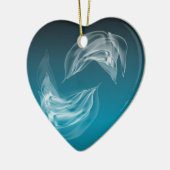 Abstrakte Delphine beim Spielen Keramikornament (Links)
