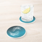 Abstrakte Delphine beim Spielen Untersetzer (Seite)