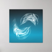 Abstrakte Delphine beim Spielen Wrapped Canvas Leinwanddruck (Vorderseite)