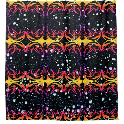 Abstrakte Delphine - Mitternachtschwarz Duschvorhang (Vorderseite)