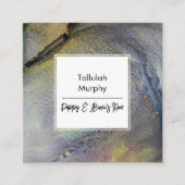 Abstrakte Denim Blue & Gold Liquid Art Mama Card Telefonnummerkarte (Vorderseite)