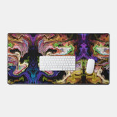 Abstrakte der Farben Orquidia in Dunkelheit Schreibtischunterlage (Tastatur & Maus)