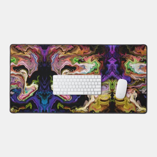 Abstrakte der Farben Orquidia in Dunkelheit Schreibtischunterlage (Tastatur & Maus)