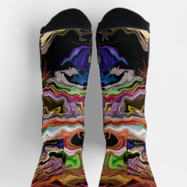 Abstrakte der Farben Orquidia in Dunkelheit Socken