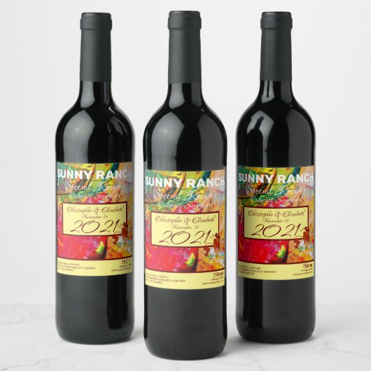 Abstrakte der fröhlichen Artist-Palette Weinetikett (Flaschen)