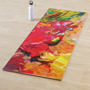 Abstrakte der fröhlichen Artist-Palette Yogamatte