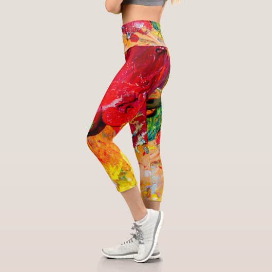 Abstrakte der Künstlerpalette Capri Leggings (Links)