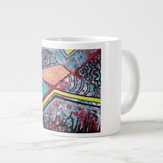 Abstrakte Design-I-Tasse Jumbo-Tasse (Vorderseite Rechts)