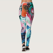 Abstrakte Design-Marmor-Muster Leggings (Rückseite)