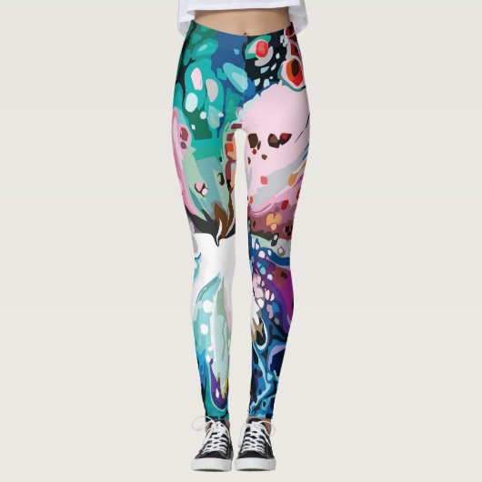 Abstrakte Design-Marmor-Muster Leggings (Vorderseite)