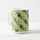 Abstrakte Design-Tasse "Boomerangs on Green Tiled" Kaffeetasse (Vorderseite Links)