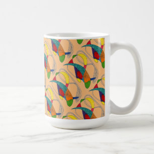 Abstrakte Design-Tasse "Boomerangs on Orange Tiled Kaffeetasse