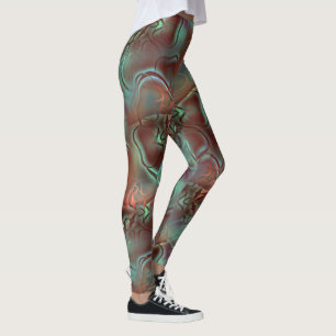 Abstrakte Designs im mattierten Glasstil über brau Leggings