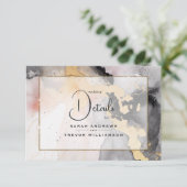 Abstrakte Details Schwarz-Gold-Rose Rosa Begleitkarte (Stehend Vorderseite)