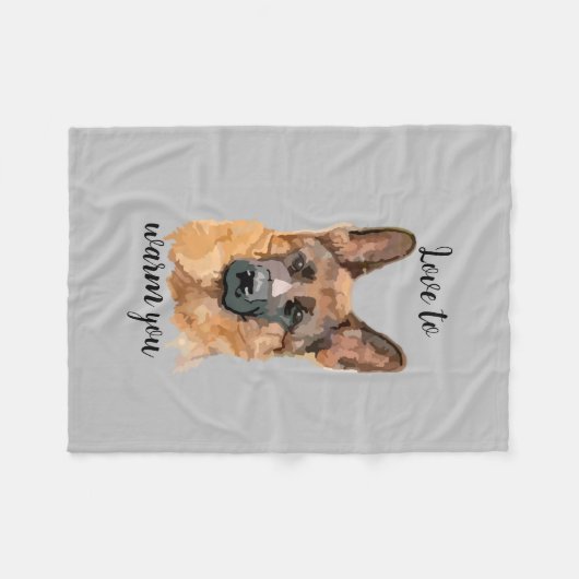 Abstrakte Deutsche Shepard Fleece Blanket (Vorderseite (Horizontal))