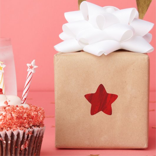 Abstrakte diagonale Rottöne Stern-Aufkleber (Party)