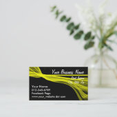 Abstrakte diagonalgelbe Streifen über schwarz Terminkarte (Stehend Vorderseite)