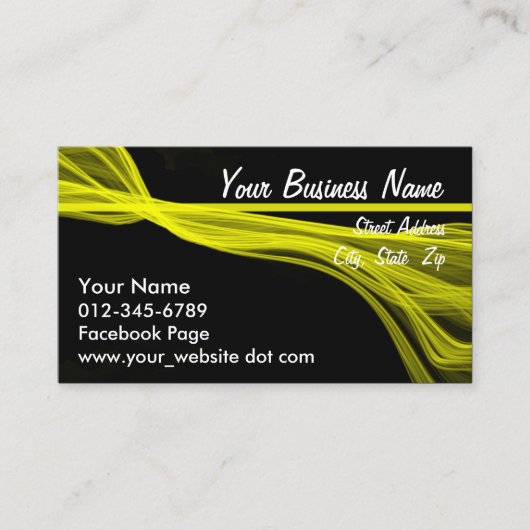 Abstrakte diagonalgelbe Streifen über schwarz Terminkarte (Vorderseite)