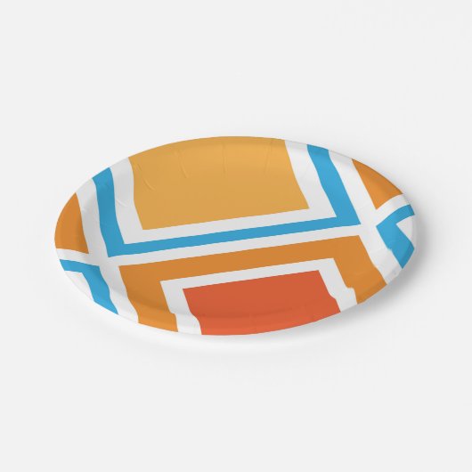 Abstrakte diamantengeometrische pappteller (Schrägansicht)