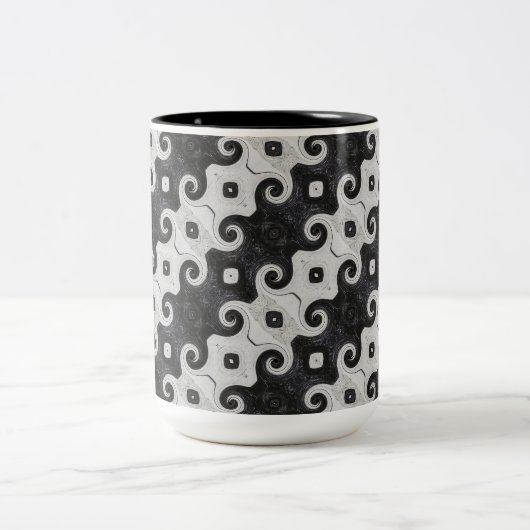Abstrakte Diamond Eye Curls Muster Tasse (Mittel)