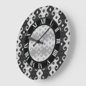 Abstrakte Diamond Eye Curls Mustermauer Große Wanduhr (Winkel)