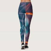 Abstrakte digitale Elektronik Moderne Kunst Leggings (Rückseite)